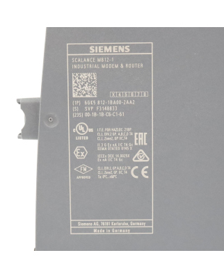 Simatic SCALANCE M812-1 ADSL-Router 6GK5812-1BA00-2AA2 FS:03 FW:V2.0 OVP