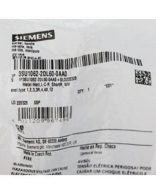 Siemens Knebelschalter 3SU1062-2DL60-0AA0 OVP