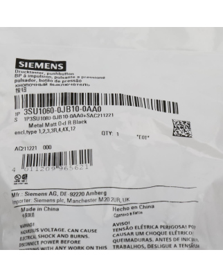 Siemens Drucktaster 3SU1060-0JB10-0AA0 OVP