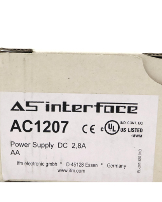 ifm AS-Interface Power Supply AC1207 OVP