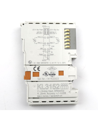 Beckhoff 2-Kanal-Analog-Eingangsklemme KL3152 GEB