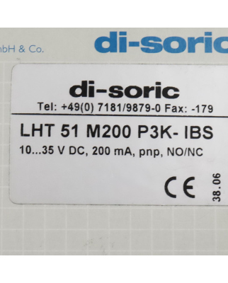 di-soric Laserlichtaster LHT 51 M 200 P3K-IBS OVP