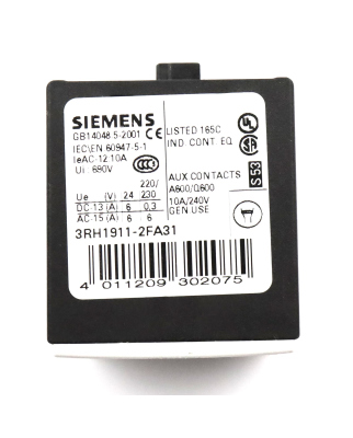 Siemens Hilfsschalterblock 3RH1911-2FA31 NOV