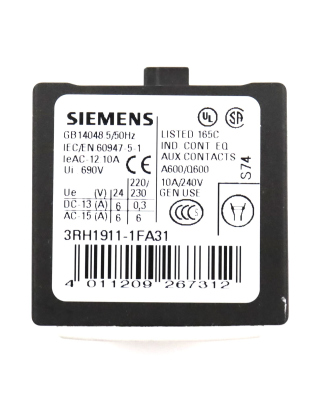 Siemens Hilfsschalterblock 3RH1911-1FA31 (5Stk.) GEB