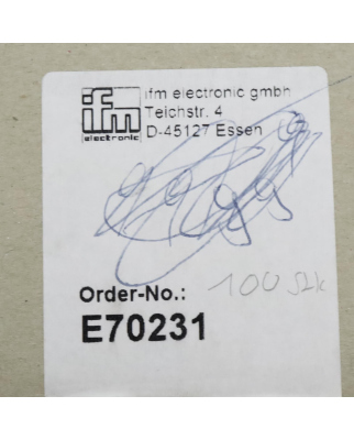 ifm electronic Steckverbinder E70231 (100Stk.) OVP