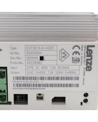 Lenze Frequenzumrichter ID 00402844 EVF8214-E-V020 GEB