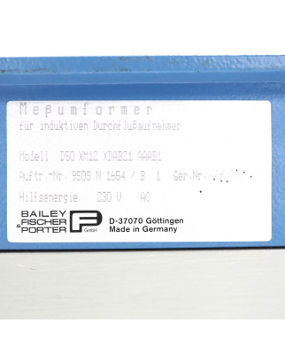 Bailey Fischer Porter Messumformer D50 XM12 XDAB21 AAAB1 NOV