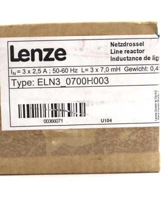 Lenze Netzdrossel ELN3_0700H003 00366071 SIE