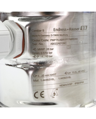 Endress+Hauser Drucktransmitter Cerabar S PMP75-ABR1P11MRDAA NOV