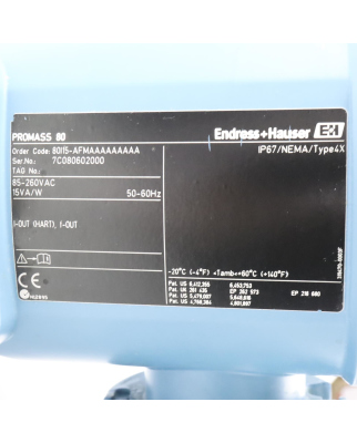 Endress+Hauser Durchflussmessgerät Promass I 80I15-AFMAAAAAAAAA GEB