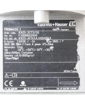 Endress+Hauser Durchflussmessgerät Promass I...