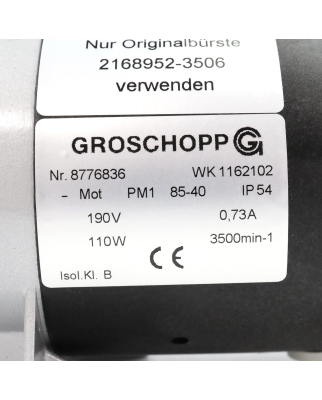 Groschopp Getriebemotor PM1 85-40 WK1162102 + E25 i=7 NOV