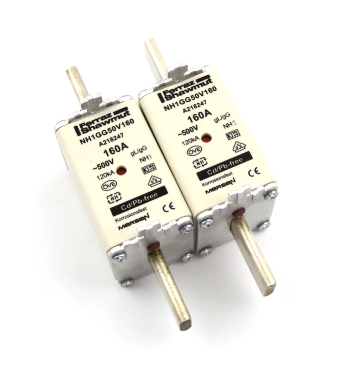 Ferraz-Shawmut Mersen Sicherungen NH1GG50V160 160A 500V (2Stk.) GEB