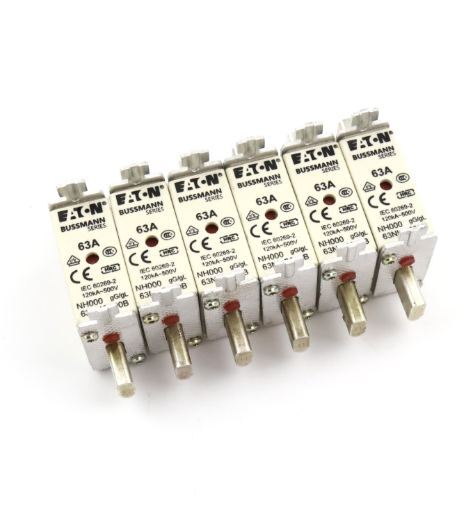 Eaton Bussmann NH-Sicherungseinsatz NH000 63NHG000B 63A 500V (6Stk.) GEB