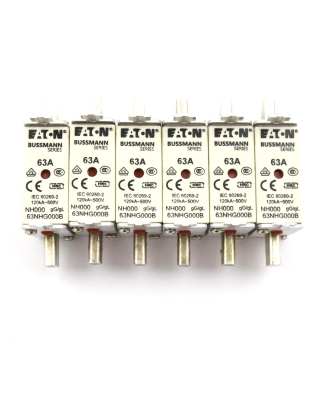 Eaton Bussmann NH-Sicherungseinsatz NH000 63NHG000B 63A 500V (6Stk.) GEB
