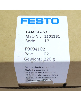 Festo Sicherheitsmodul CAMC-G-S3 1501331 Rev.02 OVP