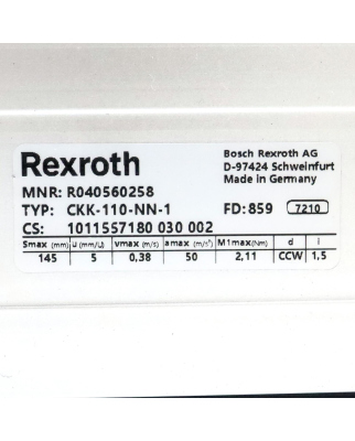 Rexroth Compactmodule CKK-110-NN-1 R040560258 NOV