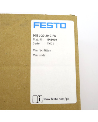 Festo Mini-Schlitten DGSL-20-20-C-PA 543908 OVP