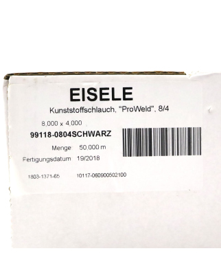 Eisele Kunststoffschlauch ProWeld 99118-0804SCHWARZ 8x4mm...