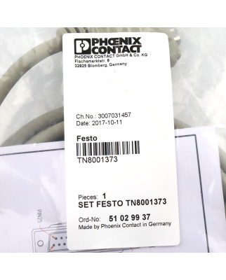 Phoenix Contact Steuerleitung Festo TN8001373 51029937 OVP