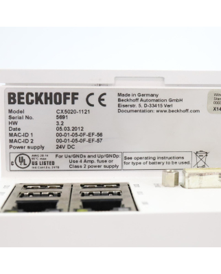 Beckhoff Embedded-PC CX5020-1121 GEB