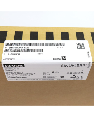 Siemens Sinumerik 840D SL NCU720.3B 6FC5372-0AA30-0AB0 FS:H RS:AA SIE