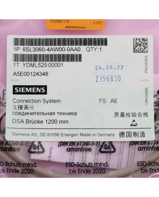 Siemens SINAMICS DRIVE-CLiQ Leitung 6SL3060-4AW00-0AA0 OVP