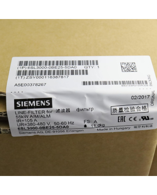 Sinamics Simodrive 611 Netzfilter 6SL3000-0BE25-5DA0 FS:A...