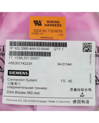 Siemens SINAMICS DRIVE-CLiQ Leitung 6SL3060-4AA10-0AA0 OVP