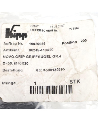 Kipp Griffkugel 06245-410X20 OVP