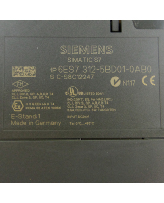 Simatic S7 CPU312C 6ES7 312-5BD01-0AB0 GEB