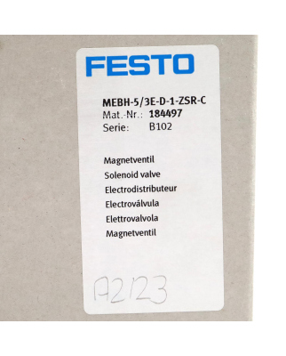 Festo Magnetventil MEBH-5/3E-D-1-ZSR-C 184497 OVP