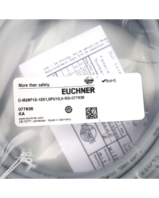 Euchner Anschlussleitung C-M26F12-12X1,0PU10,0-MA-077636 OVP