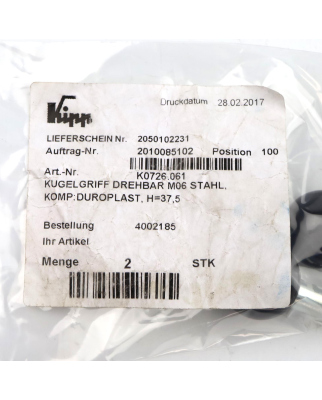 Kipp Kugelgriff K0726.061 (2Stk.) OVP