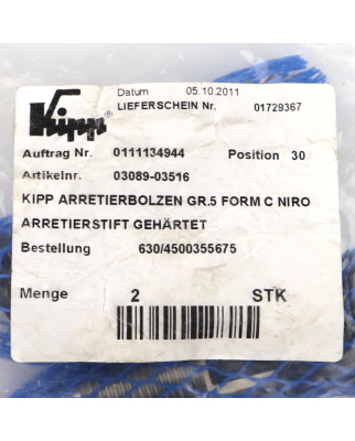 Kipp Arretierbolzen 03089-03516 (2Stk.) OVP