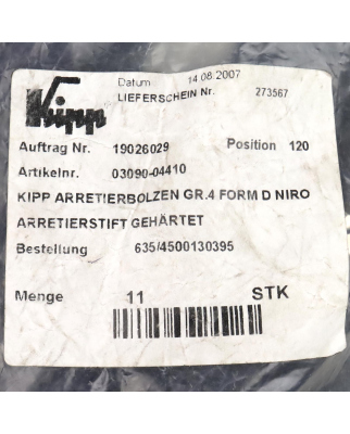 Kipp Arretierbolzen 03090-04410 (11Stk.) OVP