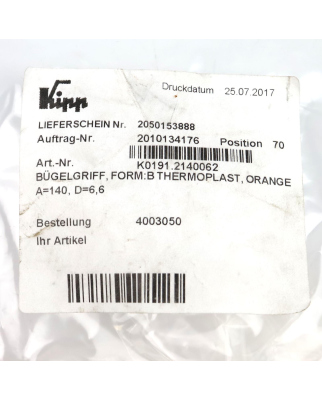 Kipp Bügelgriff K0191.2140062 (4Stk.) OVP