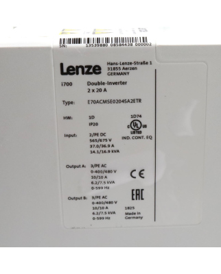 Lenze Double-Inverter i700 E70ACMSE0204SA2ETR 13539880 GEB
