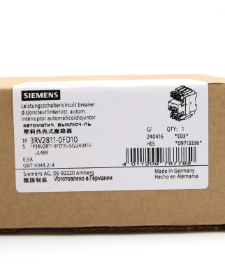 Siemens Leistungsschalter 3RV2811-0FD10 OVP