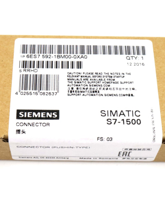 Simatic S7-1500 6ES7 592-1BM00-0XA0 SIE