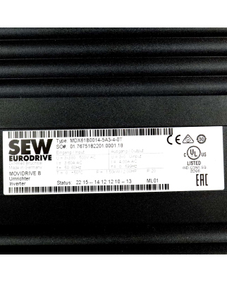 SEW Frequenzumrichter Movidrive MDX61B0014-5A3-4-0T GEB