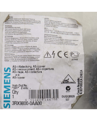 Siemens AS-i Abdeckung 3RX9800-0AA00 OVP