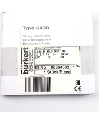 bürkert 3/2-Wege-Magnetventil 6430 364302 NOV