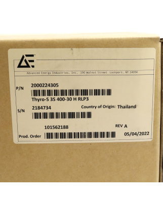 Advanced Energy Thyristor-Schalter THYRO-S 3S 400-30 H...
