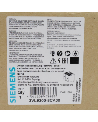 Siemens Anschlussabdeckung 3VL9300-8CA30 OVP