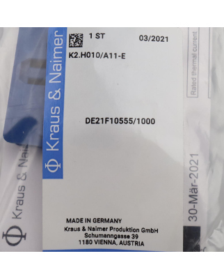 Kraus&Naimer Hilfskontaktblock K2.H010/A11-E DE21F10555/1000 OVP