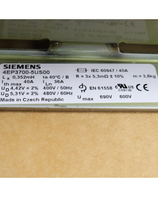 Siemens Netzdrossel 4EP3700-5US00 OVP