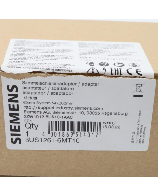 Siemens Sammelschienenadapter 8US1261-6MT10 OVP