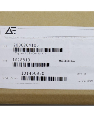 Advanced Energy Thyristor-Schalter THYRO-S 1S 400-30 H 3...