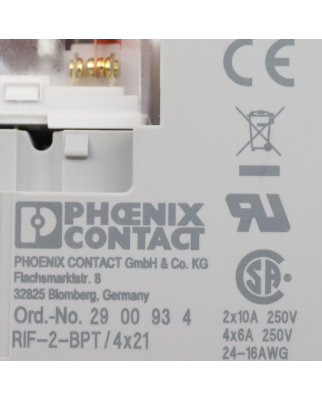 Phoenix Contact Relaissockel RIF-2-BPT/4X21 2900934 + Einzelrelais 2903685 NOV
